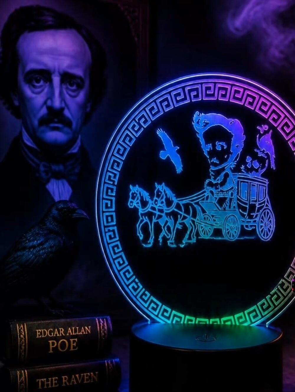 Edgar Allen Poe Halloween Led Desk Lamp